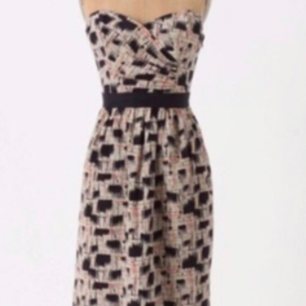 ANTHROPOLOGIE Burlap strapless dress size 0